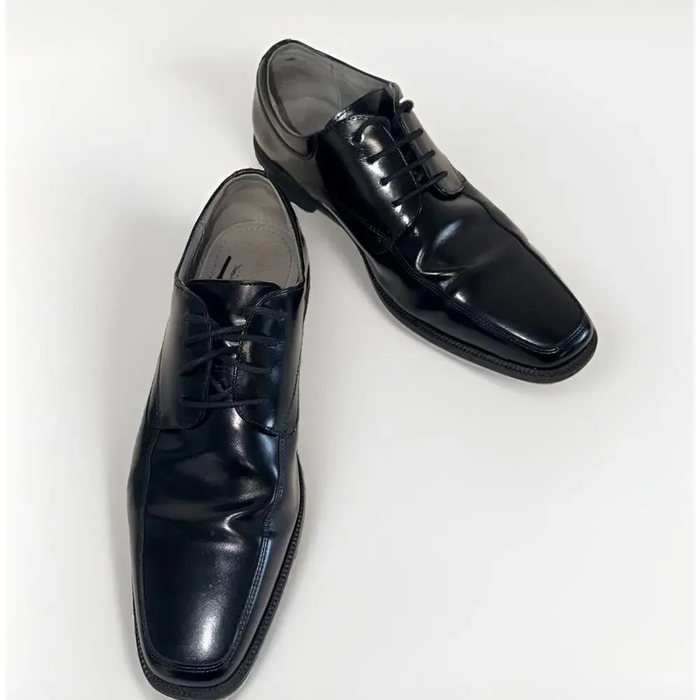 Florsheim Men’s Forum Moc Toe Oxford Dress Shoes Black Leather Size 10D